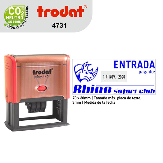 Sello Trodat Fechador con placa 4731